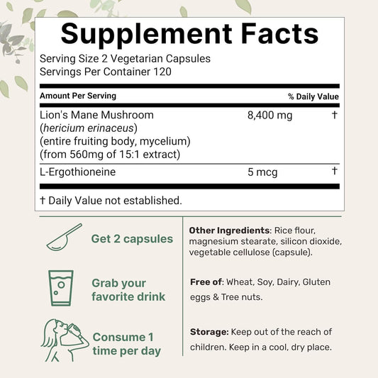 Lion Mane Capsule Refined Sulfur Phosphorus