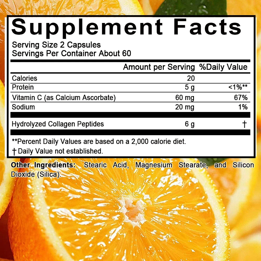 Collagen Peptides Plus Vitamin C Supports Healthy Hair, Skin, Nails, Joints & Bones