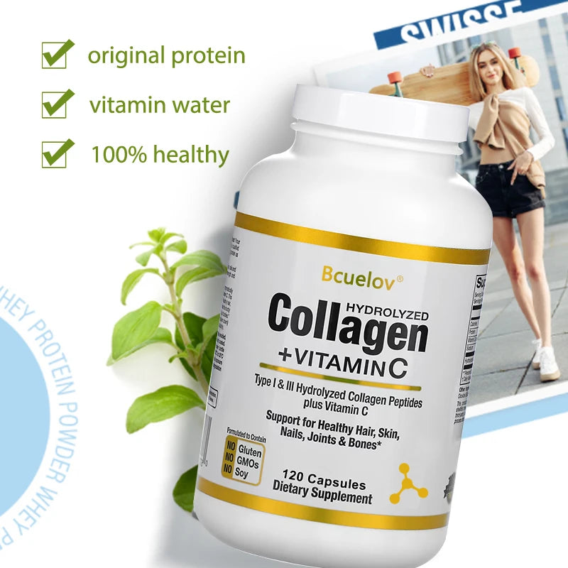 Collagen Peptides Plus Vitamin C Supports Healthy Hair, Skin, Nails, Joints & Bones