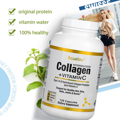 Collagen Peptides Plus Vitamin C Supports Healthy Hair, Skin, Nails, Joints & Bones